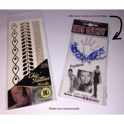 BG Plaque de 3 bracelets chic tattoos metallic éphémères + 1 bracelets plastique offert (1951)