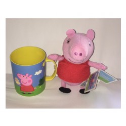 Peluche Peppa Pig rouge 17 cm et son mug 8,3 cm (2176)